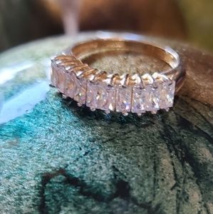 CZ 14k baguette ring